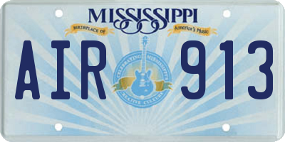 MS license plate AIR913