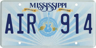 MS license plate AIR914
