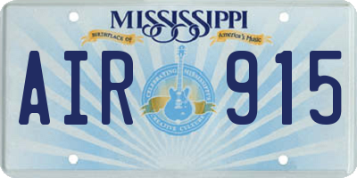 MS license plate AIR915