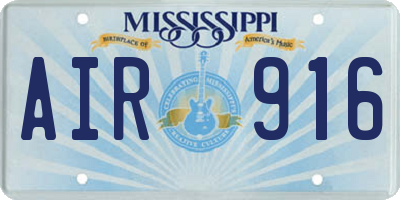 MS license plate AIR916