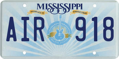MS license plate AIR918