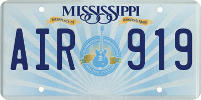 MS license plate AIR919