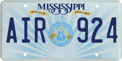 MS license plate AIR924