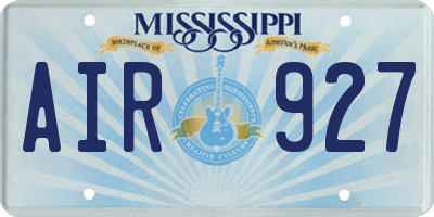 MS license plate AIR927