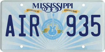 MS license plate AIR935