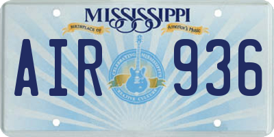 MS license plate AIR936