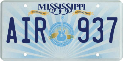 MS license plate AIR937