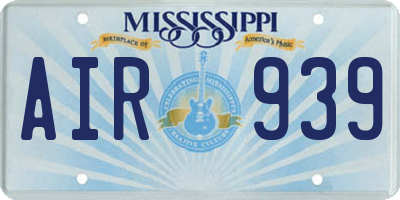 MS license plate AIR939