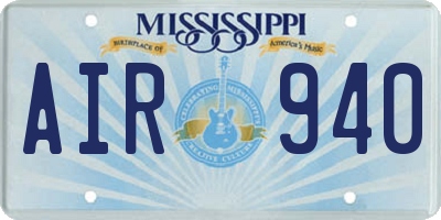 MS license plate AIR940