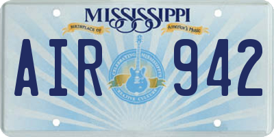 MS license plate AIR942