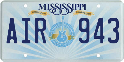 MS license plate AIR943