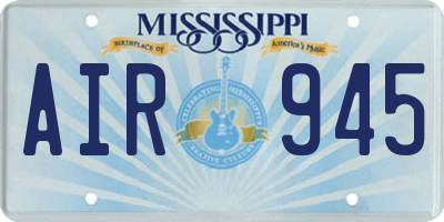 MS license plate AIR945