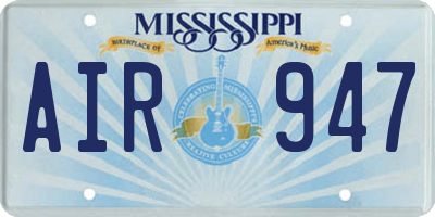 MS license plate AIR947