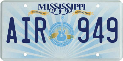 MS license plate AIR949