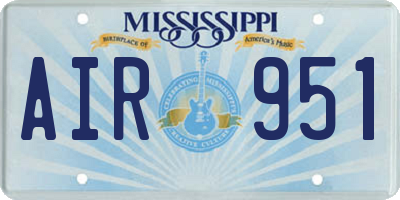 MS license plate AIR951
