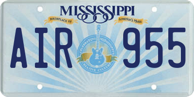 MS license plate AIR955