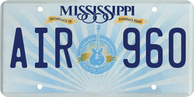 MS license plate AIR960