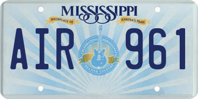 MS license plate AIR961