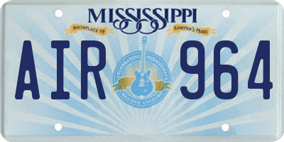 MS license plate AIR964