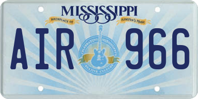 MS license plate AIR966