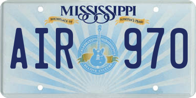 MS license plate AIR970