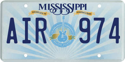 MS license plate AIR974