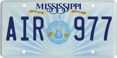 MS license plate AIR977