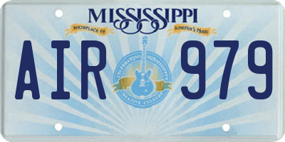 MS license plate AIR979