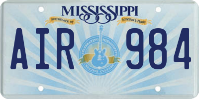 MS license plate AIR984