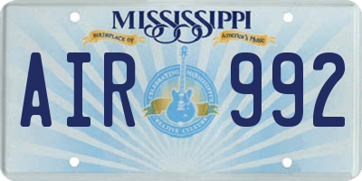 MS license plate AIR992
