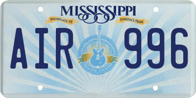MS license plate AIR996