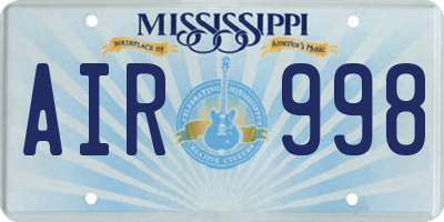 MS license plate AIR998