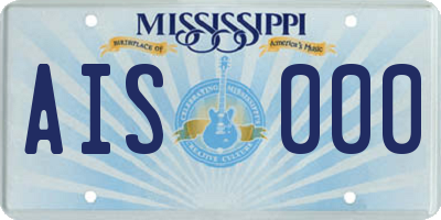 MS license plate AIS000