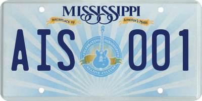 MS license plate AIS001