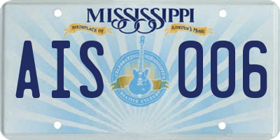 MS license plate AIS006