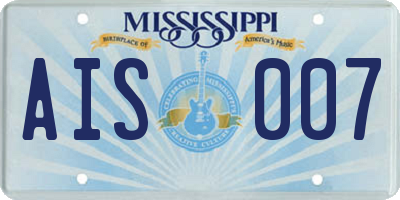MS license plate AIS007