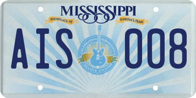 MS license plate AIS008