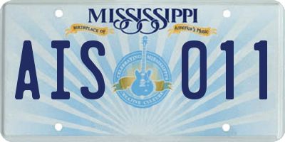 MS license plate AIS011