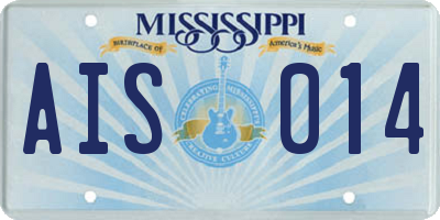 MS license plate AIS014