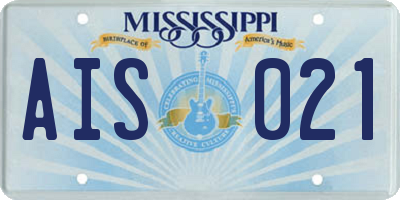 MS license plate AIS021