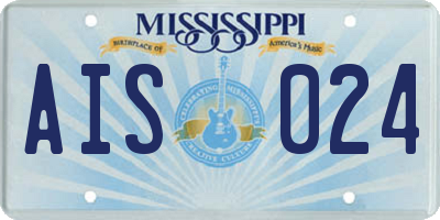 MS license plate AIS024
