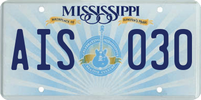 MS license plate AIS030