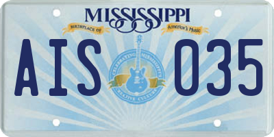 MS license plate AIS035