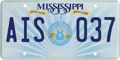 MS license plate AIS037