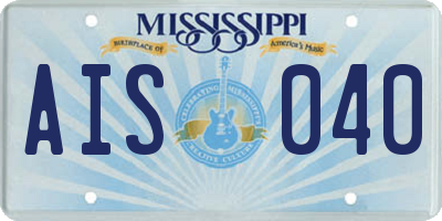 MS license plate AIS040