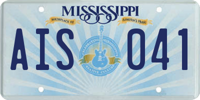 MS license plate AIS041