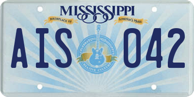 MS license plate AIS042