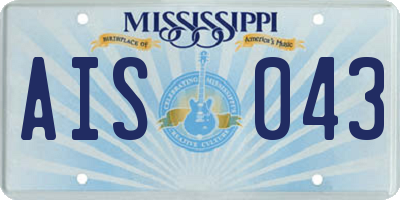 MS license plate AIS043