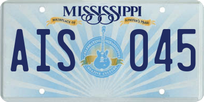 MS license plate AIS045