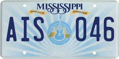MS license plate AIS046